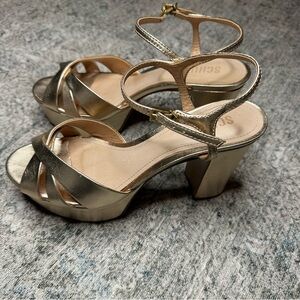 SCHUTZ Metallic Gold Platform Sandals
